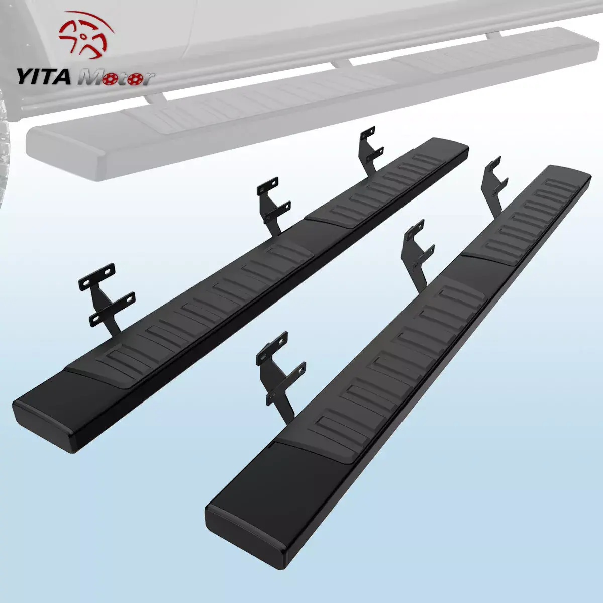 OEDRO 6 inch Running Boards Compatible with 2015-2025 Ford F-150 SuperCrew Cab Pickup 4-Door & 2017-2024 Ford F-250 F-350 Super Duty Crew Cab Black Textured Aluminum Side Steps Nerf Bars