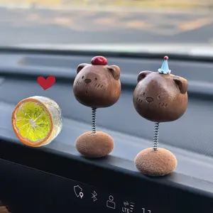 Swinging Bear Car Dashboard Ornament, Office Monitor Display Decor, Car Screen Decoration Hanging Piece, Desk Accessories