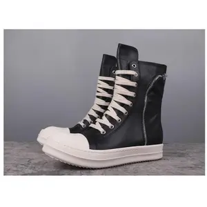 Retro shoes Outdoor Shoes Top Quality Casual Men Shoes  Brand Women Sneakers  35-48 High-top boots Ankle Boots Real Leather Thick soled Zip Flat Shoes