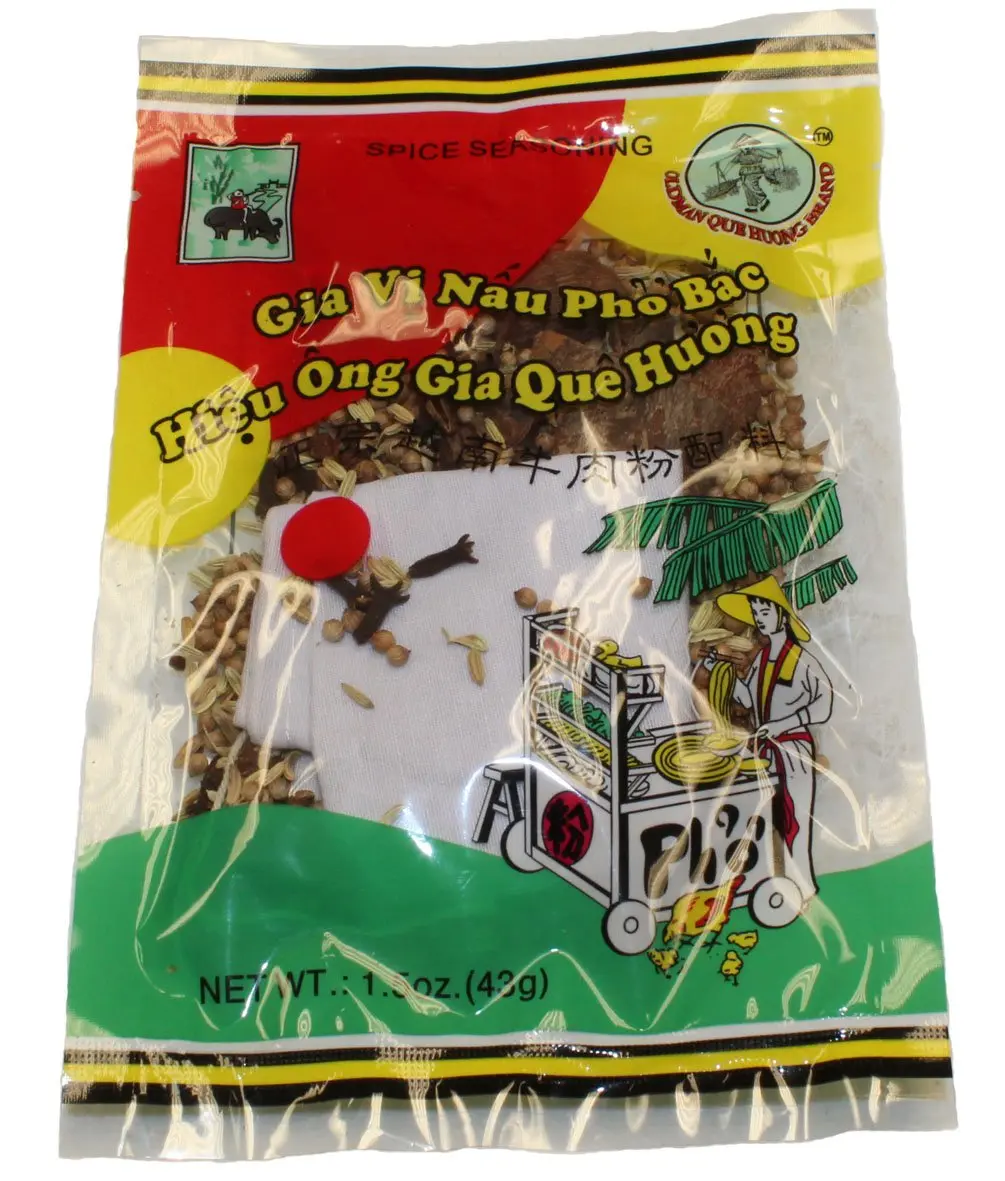 Old Man Que Huong Traditional Flavor Pho Spice Seasoning - Authentic Vietnamese Herbs Spices, Kitchen Seasoning with Fennel, Coriander, Anise for Enhancing Pho Flavor
