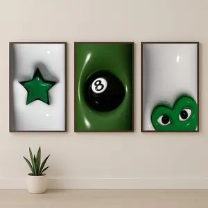 Set of 3 HypeBeast Print, HypeBeast Room Decor, 8 Ball Print, Y2k Apartment Decor ( No Frame )