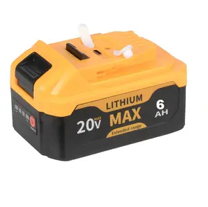 6Ah Replacement Battery for DeWalt 20V Max Batteries (DCB205-2, DCB206, DCB204, DCB203, DCB208) — Compatible with DeWalt 20V Cordless Power Tools