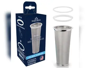 Cold Brew Filter for Mason Jar Wide Mouth Coffee Maker, Stainless Steel (1 Quart (32 Ounces)