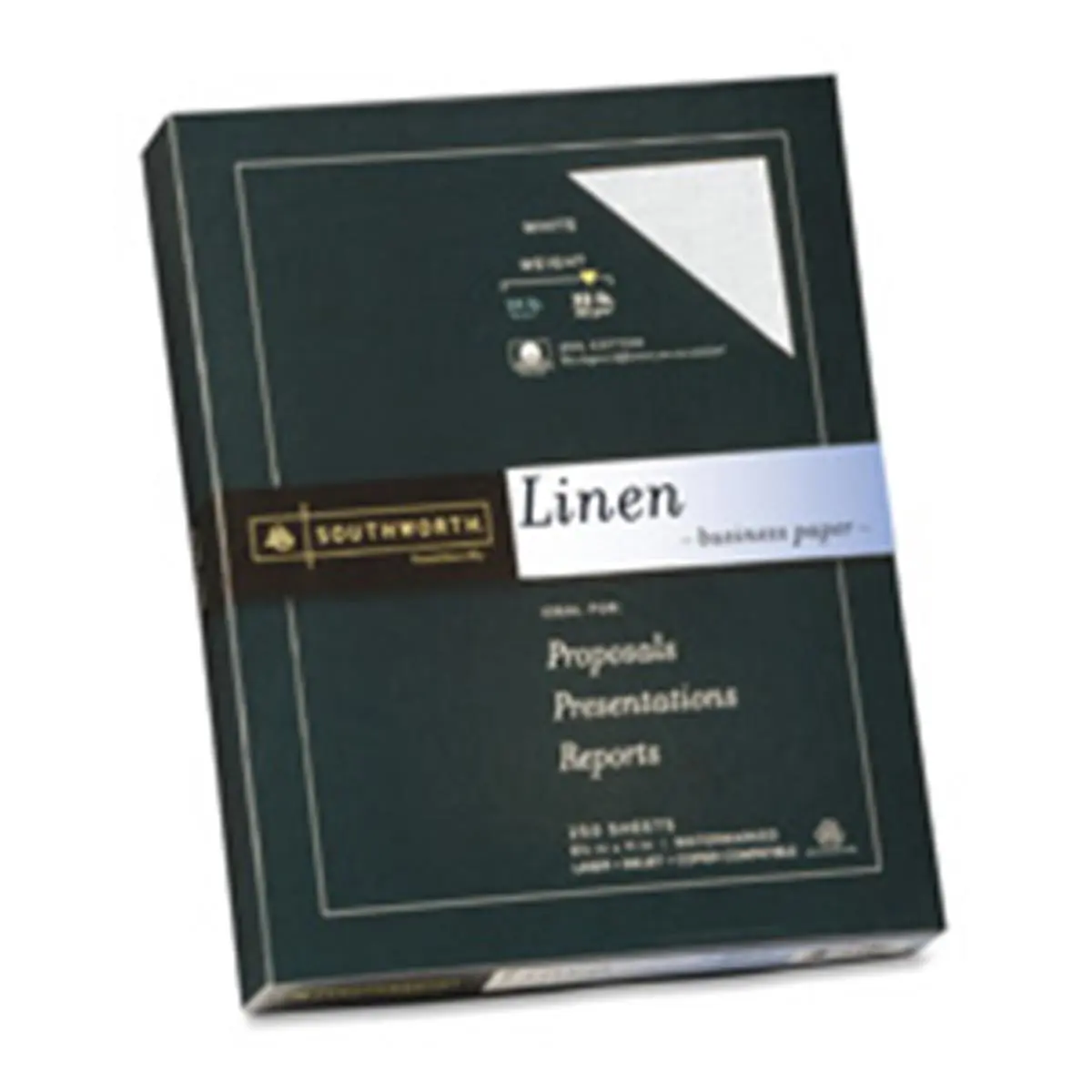 Southworth Company SOU Fine Linen Recycled Business Paper - 32 lb, 8.50in x 11in, 2 Ivory Sheets, Acid-Free, Cotton Blend, Watermarked, Recycled Material, Compatible with Laser Printers for Reports