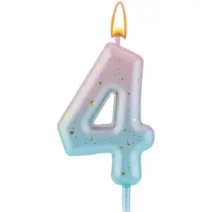 Gradient Birthday Number Letter Candle,  Blue Gradient Birthday Candles for Cake Numeral Letter Birthday Candles