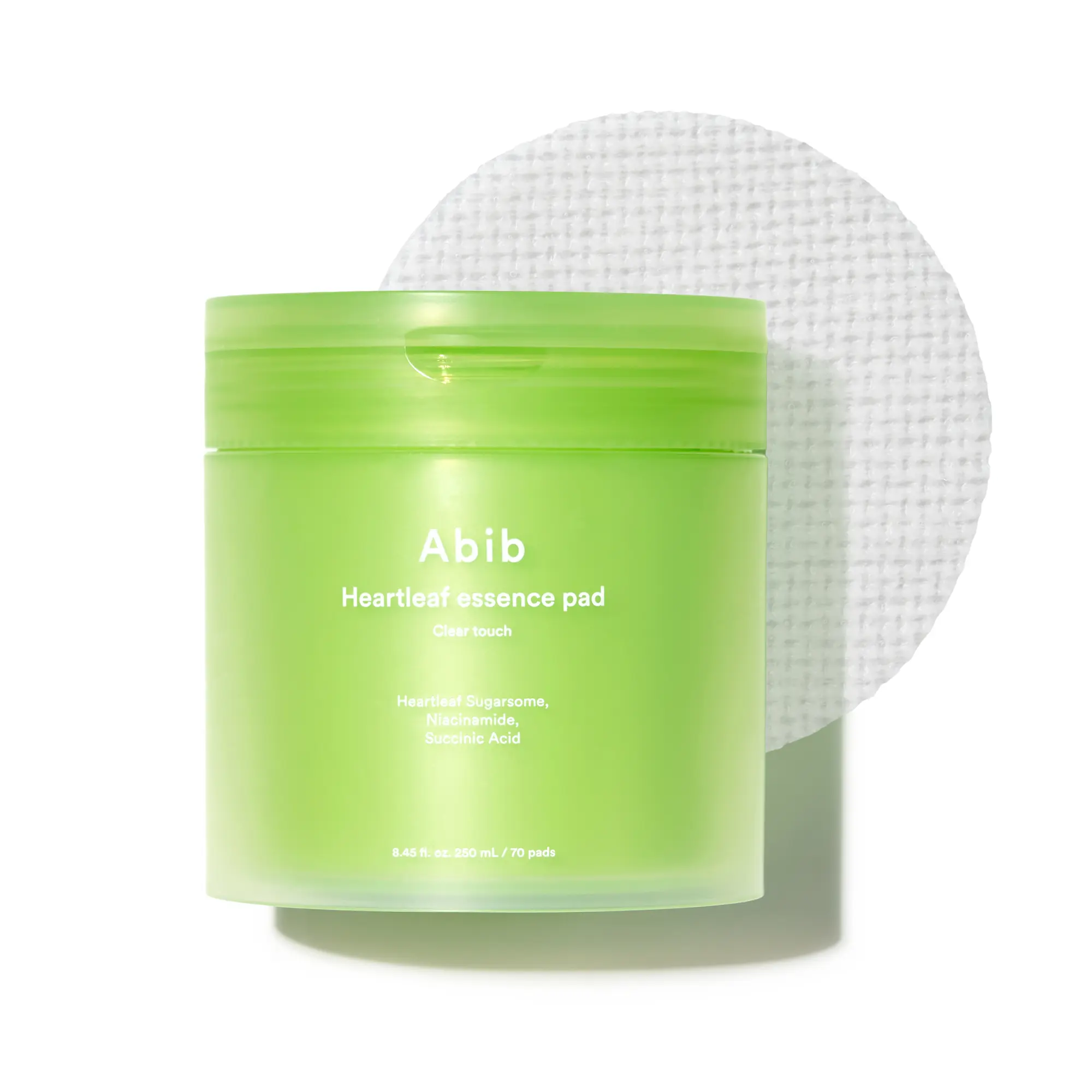 [Abib] Heartleaf Essence Pad Clear Touch 70 pads (150ml) | Korean Skincare Toner Pad for Face, Hydrating, Redness Relief, Soothing