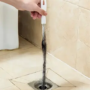 Instant Drain Clog Remover Brush, Flexible Hair Cleaner for Bathroom Sink Shower Kitchen, Reusable Heavy Duty Pipe Cleaning Tool, Easy to Use, No Chemicals, Must Have Home Maintenance Gadget