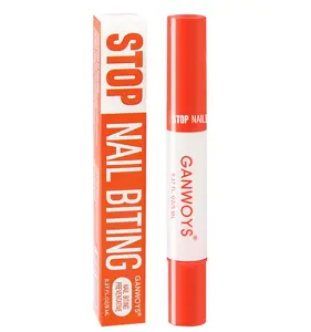GANWOYS Dark Red Anti-Bite Nail Pen, Safe Bitter Formula, Portable Click Pen for Nail Care, Stops Nail Biting Habits, Viral Self-Care Must-Have for Flawless Manicures