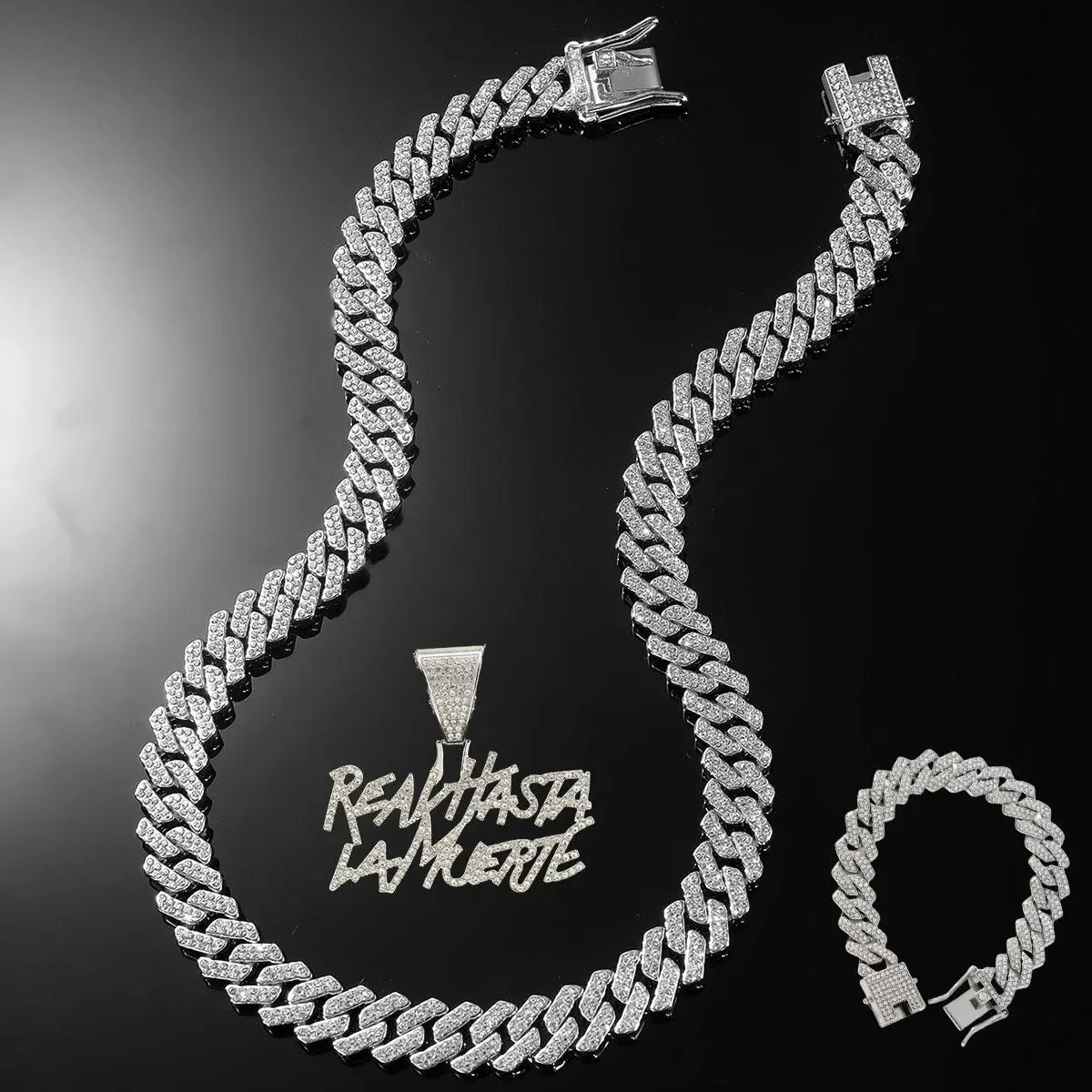 New 2025 Pendant Necklace Men and Women Hip Hop Letters Tennis Chain Hip Hop Pendant Necklace Fashion Jewelry Accessories Creative Gift