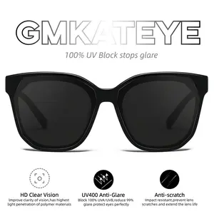 GMKATEYE Black Retro Square Sunglasses Luxurious Rectangular Thick Frame UV400 Protection Simple Design Fashionable Daily Accessories Unisex Summer Cool Sunglasses for Men sunglass  for  women shades good  rsunglasses