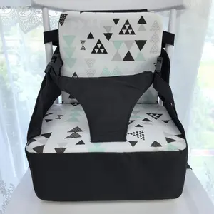 Toddler Booster Seat for Dining Chair, Portable High Chair Booster Cushion with Safety Harness & Adjustable Straps, Washable Detachable Seat for Kids Under 33lbs/15kg, for Home, Travel & Restaurant