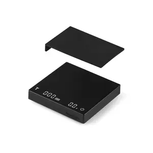 Mini coffee scale with timer,rechargeable espresso scale with gravity sensing,2kg/0.1g precision scale for espresso&pour-over coffee,portable digital kitchen scale,black es6029b-os