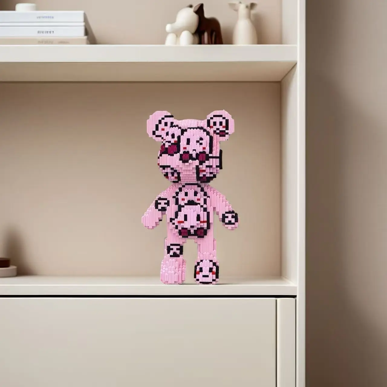 8846pcs Lucky Bear 3D Puzzle Building Block Creative Decoration, Birthday/halloween/festive Gift, DIY Craft, Home Decor, Collectible Statue