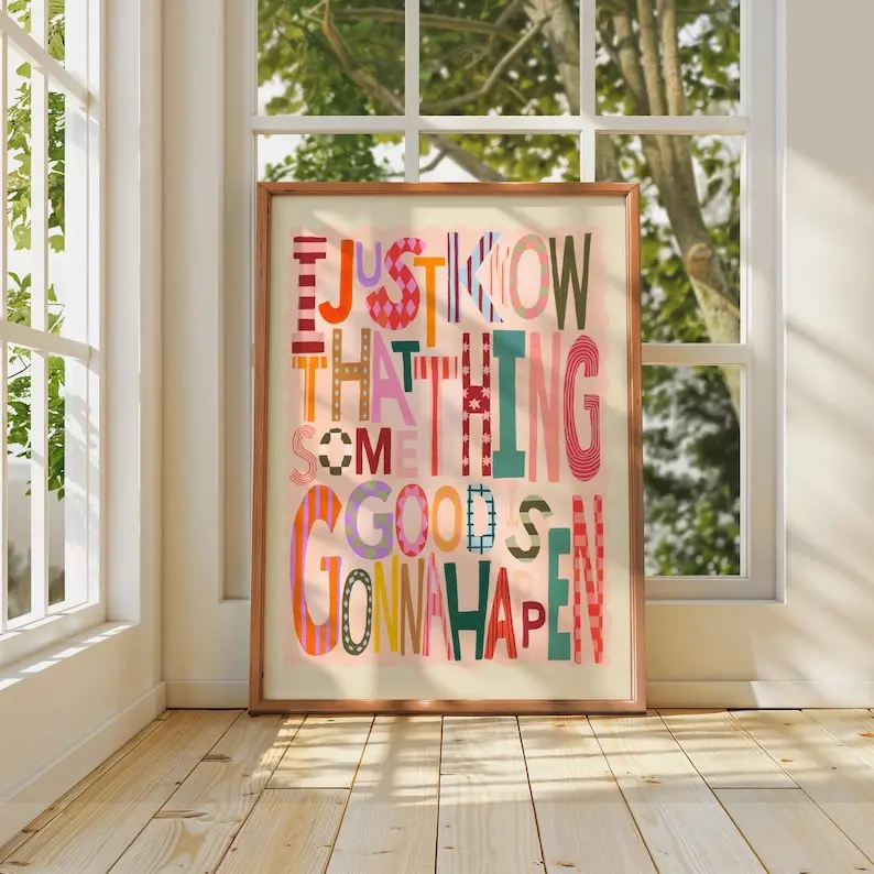 Positivity Affirmation Rainbow Typography Plastic Wall Print, Artistic Multi-Size Vivid Poster, Home Decor for Room Walls, Motivational Wall Art, Wall Picture Decor