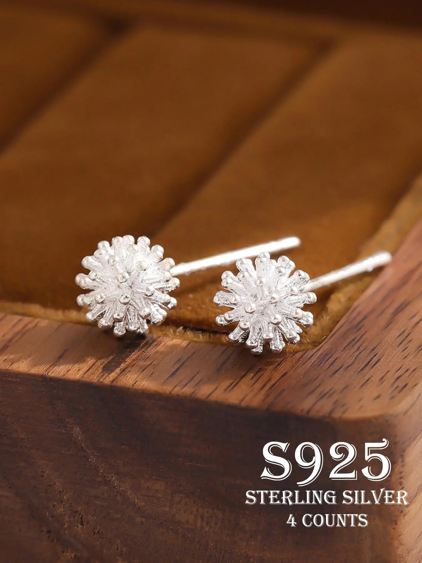 925 Sterling Silver Flower Design Earrings, Fashionable Earrings for Women & Girls, Trendy All-match & Exquisite Jewelry for Birthday Gift