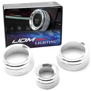iJDMTOY 3pc Silver Anodized Aluminum AC Climate Control and Radio Volume Turner Ring Covers For BMW 1 2 3 3GT 4 Series (F20 F22 F30 F31 F32 F33 F80 F82 F87)
