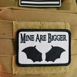 Mine are bigger bat wings fae fairy fantasy meme 2"x3" morale patch with hook and loop backing white