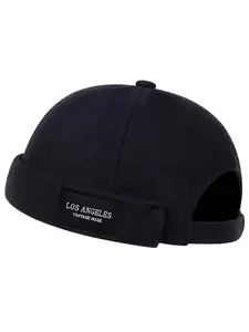 2025 New Landlord Hat Los Angeles Labeling Fashionable Retro Dome Guapi Hat Summer brimless Hat Street Hip Hop Hat Cool Beret Outdoor Sports Street Dance Skateboarding Hat Adjustable Skull Hat Unisex Casual Cap Men