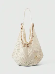 Boho Starfish Shell Chain Woven Tote Bag, Large Capacity Beach Vacation Bag, Perfect for Weddings, Parties, Gifts, Holidays