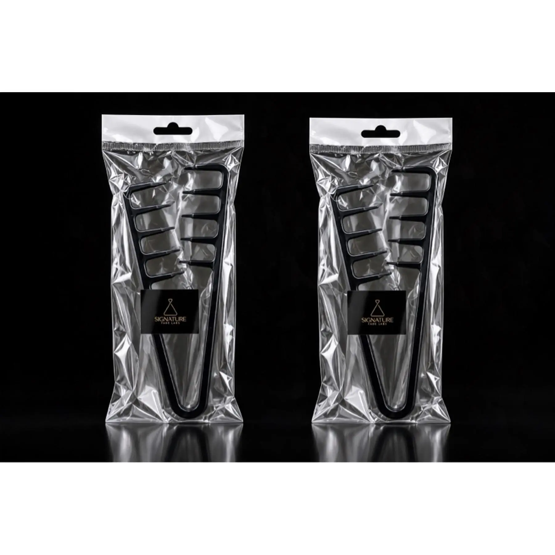 Signature Fade Labs Texture Comb Combo - Black Color, Ideal for Hair Styling and Grooming
