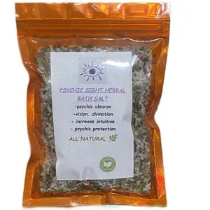 Psychic Sight Herbal Bath Salts For Activating Psychic Abilities Intuition Vision Clear Psychic Blocks Smog Distortion Divination Blend  Psychic Protection All Natural Organic Product Sold As Curio Cleansing Rejuvenating Cleanser Body Care Cosmetic