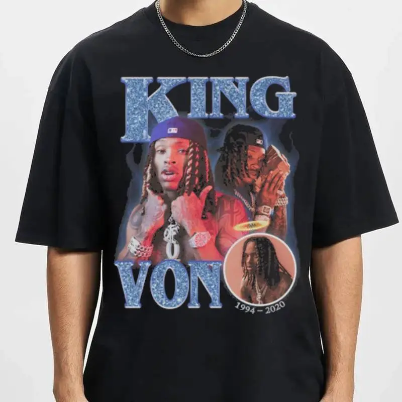 King Von Graphic Tee Front Print Streetwear Shirt S–5XL