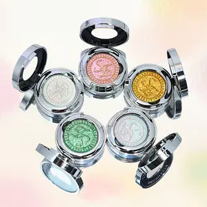 Chameleon Shimmer Eyeshadow, Single Pan High Pigment Glitter Highlighter, Explosive Shine Glitter Gradient Highlighter, Long-Lasting Smudge-Proof Makeup, Duochrome Gradient Pigment for Daily Wear & Holiday Gift for Face & Eye Makeup
