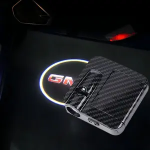 2pcs for GMC Universal Carbon Fiber Door Welcome Lights - Stylish LED Door Projector Lights , Easy Installation, Durable Design, Enhances Vehicle Aesthetics - Perfect Upgrade for GMC Trucks & SUV