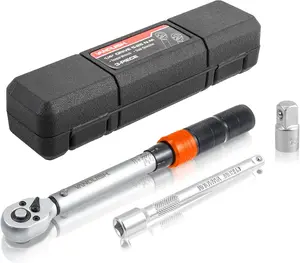 1/4-inch Drive Torque Wrench with 4" Extension Bar and 1/4" to 3/8" Adapter, 72-, 40-220 IN.LB/4.5-24.8 Nm, 3% , 1601AM