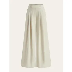Linen Blend Wide-Leg Pants