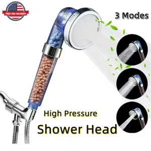 Three Mode Ionic High pressure Shower Head,Healthy Filtration Detachable Design, Save 40% water Shower Head