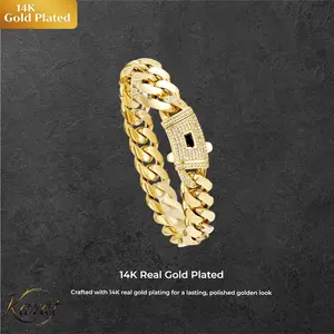 14K gold-plated Cuban bracelet. The new electroplating process and classic white gemstone setting design are stunning.. Miami Cuban bracelet combines tradition and fashion. The best gift for him/her. 6mm~14mm 7.5/8.5 inches are available.