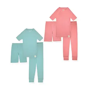 100% Organic Cotton Rib Knit Snug-Fit 6-Piece Pajama Sets for Boys & Girls.
