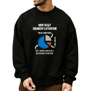 Funny Engineer Long Sleeve Sweatshirt – Casual Round Neck for Electrical, Mechanical, Civil, Computer Pros, Unisex, Four Seasons Wear, Slightly Stretchy, Perfect Gift for Men and Women