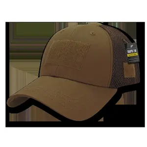 212 MAIN Rapid Dominance Low Crown Tactical Cap - Coyote, Cotton Blend, Pre-Curved, Mesh Material, Mesh Panel, Loop Patches
