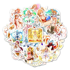 Asuna Yuuki 20 pcs Sticker Pack, Asuna Yuuki Waterproof Vinyl Sticker, Anime Stickers for Laptop Skateboard Water Bottle