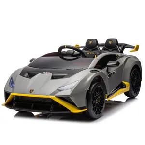 24V Lamborghini Ride On Toy Electric Car for Kids with Remote Control, Two-Point Safety Harness, Dynamic Music, and USB Interface