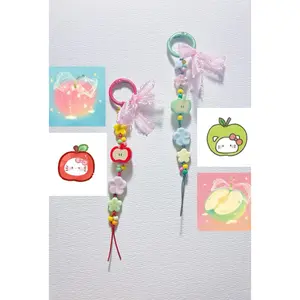 [NEW] Soft Pastel Ceramic Keychain – Kawaii Aesthetic Charm - Apple Keychain