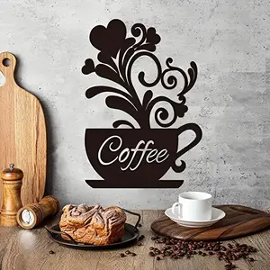 Iron Coffee Bar Wall Decor Metal Sign Silhouette Sculpture for Cafe Home Kitchen Art Modern Home Decoration