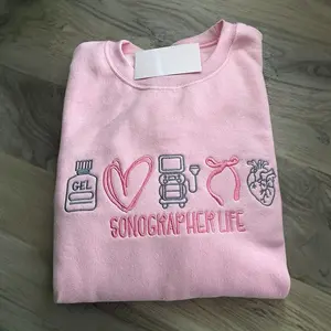 Cardiac Sonographer Embroidered Sweatshirt | Ultrasound Tech Crewneck Pullover | Medical Sonography Gift