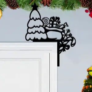 Iron Christmas tree door corner decoration, iron Christmas door top decoration, Christmas tree door base decoration, door edge decoration, home wall decoration, suitable for Christmas party decoration