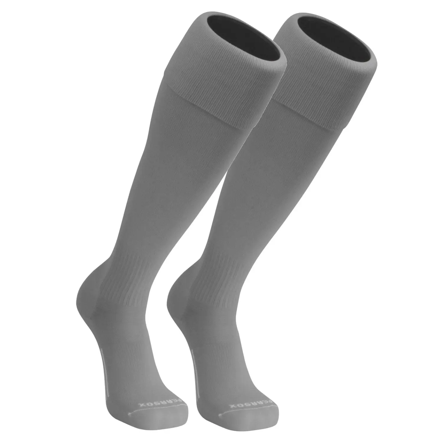PEAR SOX Euro Solid Knee High Soccer Socks with Arch and Ankle Support (Silver Grey)
