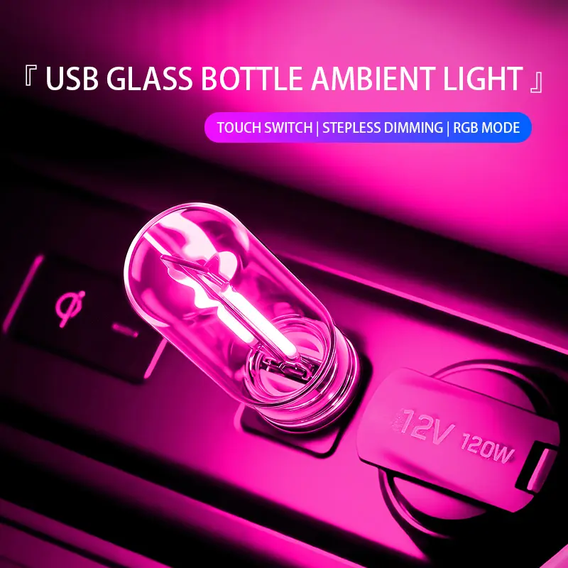 USB LED Ambient Light for Car - Auto Accessories Interior, Portable Color Changing Atmosphere Lamp, Touch Control, Adjustable Dimmable Automotive Decorative Lighting