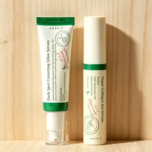 AXIS-Y Dark Spot Correcting Glow Serum 50ml + Daily Vegan Collagen Eye Serum 10ml Set – Korean Skincare Duo for Brightening & Dark Circles Care