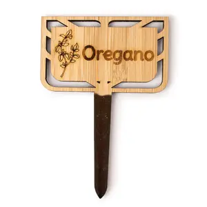 Herbs Bamboo Premium Stake Signs - Oregano - High-Quality Bamboo Plant Marker for Garden Identification - Robust & Durable Design - Made in Maryland USA