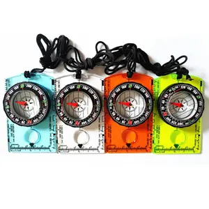Outdoor multi-functional camping map ruler and outdoor compass, with adjustable tilt, magnifying glass, ruler, and scale. Multi-functional directional waterproof compass, suitable for map reading, navigation, and hiking