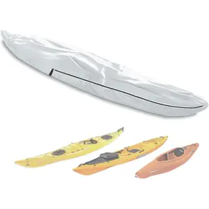 UPF 50+ Kayak Cover, Dustproof Canoe Cover for Outdoor Storage, 420D Waterproof Kayak Cover for Fishing Boat, Gray (Silver, 10ft)