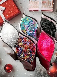 1000pcs Colorful Spring Candy Disposable Hair Ties, Cute Girls' Rubber Hair Bands, Pet Accessories, All Seasons