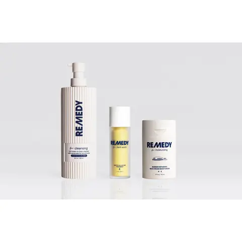 REMEDY Dark Spot Protocol - New 12 Oz. Gentle Cleanser + Dark Spot Treatment + Rich Cream Moisturizer
