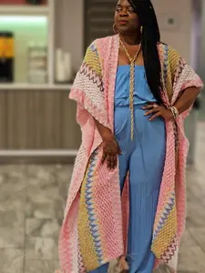 "Boujee Girl" Overside Fringe Cardigan in Pink